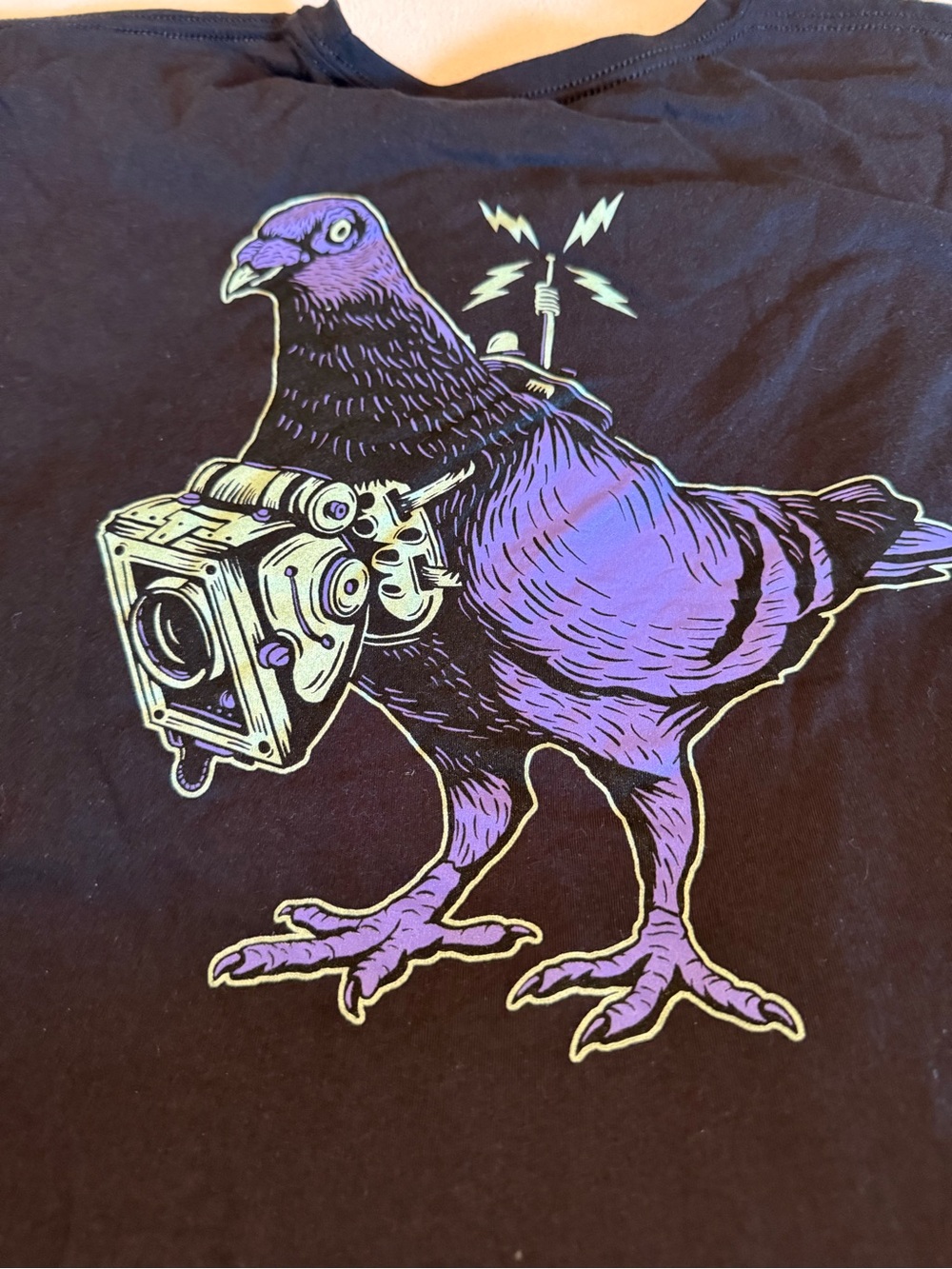 Black Rifle Coffee Company Short-Sleeve Graphic Tee with Purple Pigeon Print